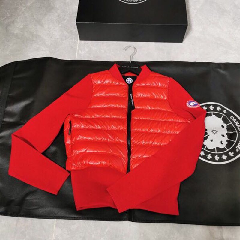 Moncler Damen wattierte gestrickte kurze Daunenjacke Rot - EUR FASHION