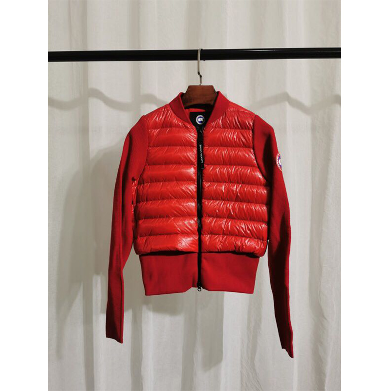 Moncler Damen wattierte gestrickte kurze Daunenjacke Rot - EUR FASHION