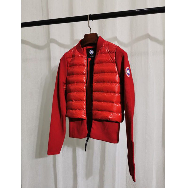 Moncler Damen wattierte gestrickte kurze Daunenjacke Rot - EUR FASHION