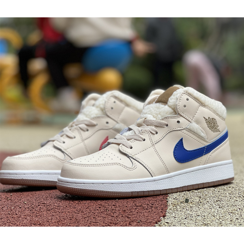 Jordan AJ1 Mid Mehrfarbiger Hook-Sneaker in Milchweiß - EUR FASHION