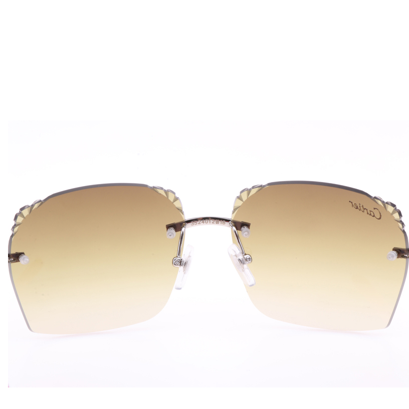 Cartier 8300818 Sonnenbrille aus rotem Holz mit gravierten Gläsern in Silberbraun - EUR FASHION