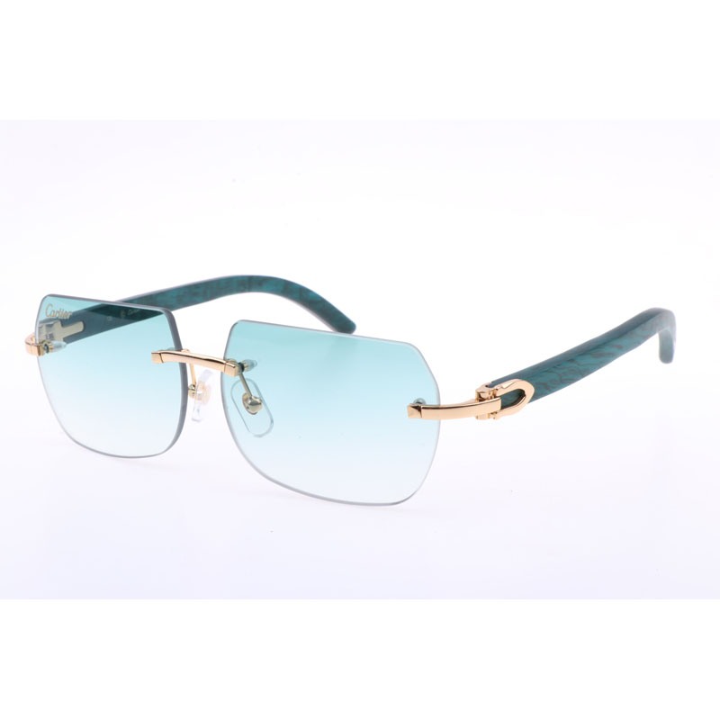 Cartier 8300818 Holzsonnenbrille mit gravierter Linse in Silberbraun - EUR FASHION