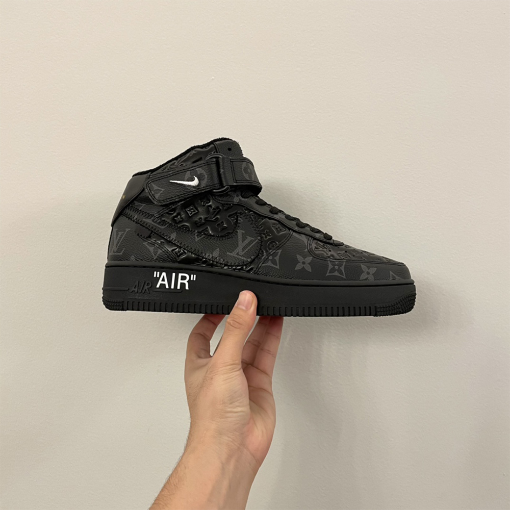 Louis Vuitton X Nike Air Force 1 Mid-Top-Sneaker in ganz Schwarz - EUR FASHION