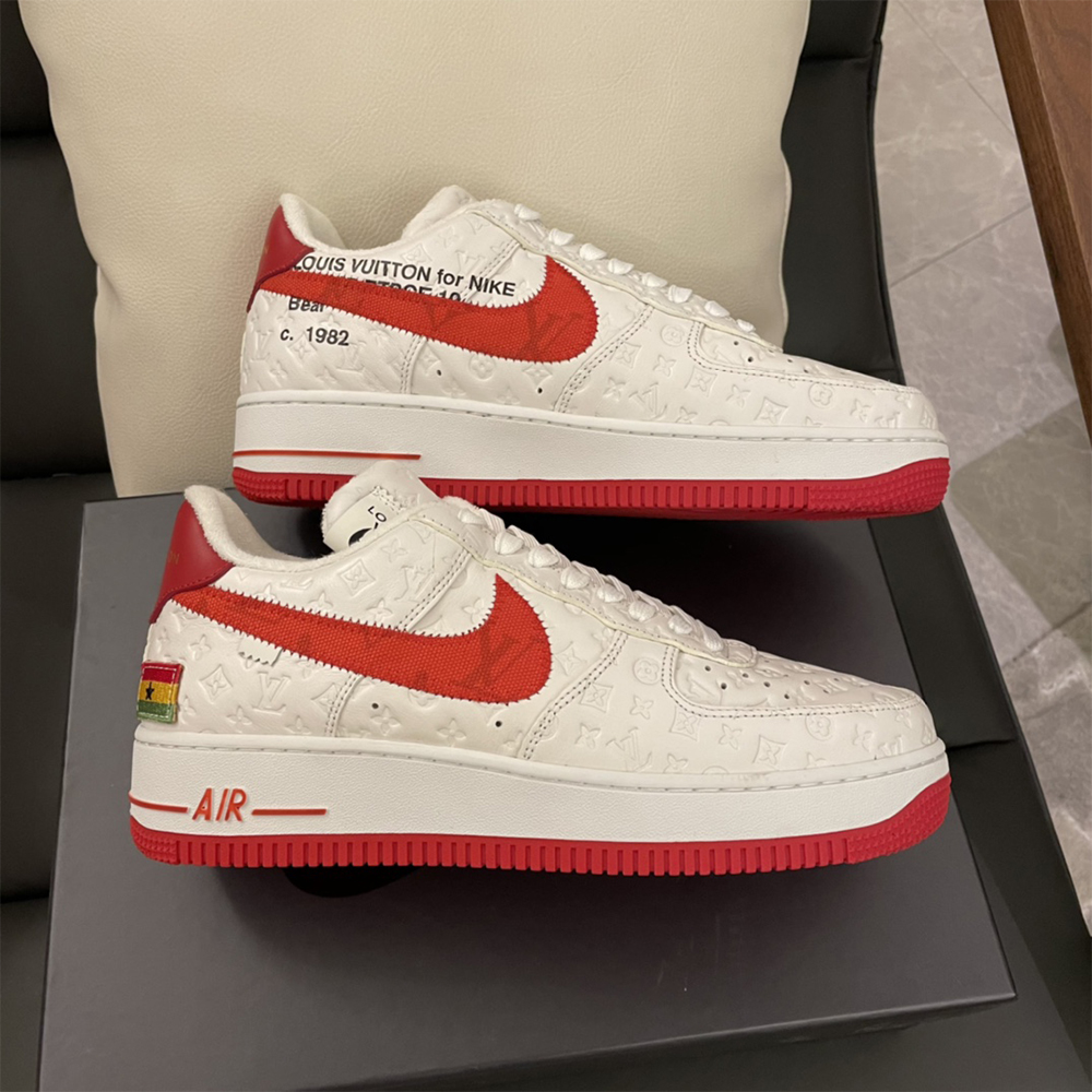 Louis Vuitton X Nike Air Force 1 Sneaker in Weiß und Rot - EUR FASHION