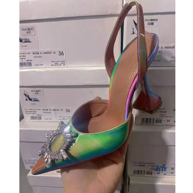 Amina Muaddi Begum Pumps Grün - EUR FASHION