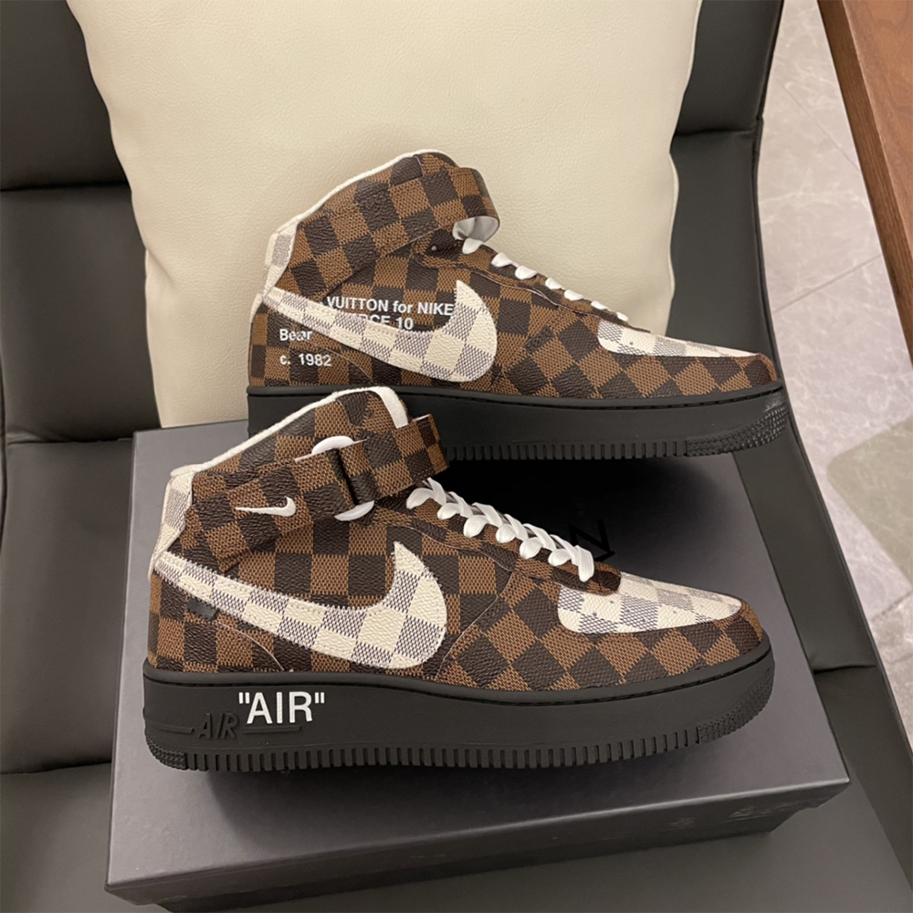 Louis Vuitton X Nike Air Force 1 Mid-Top-Sneaker in Braun - EUR FASHION
