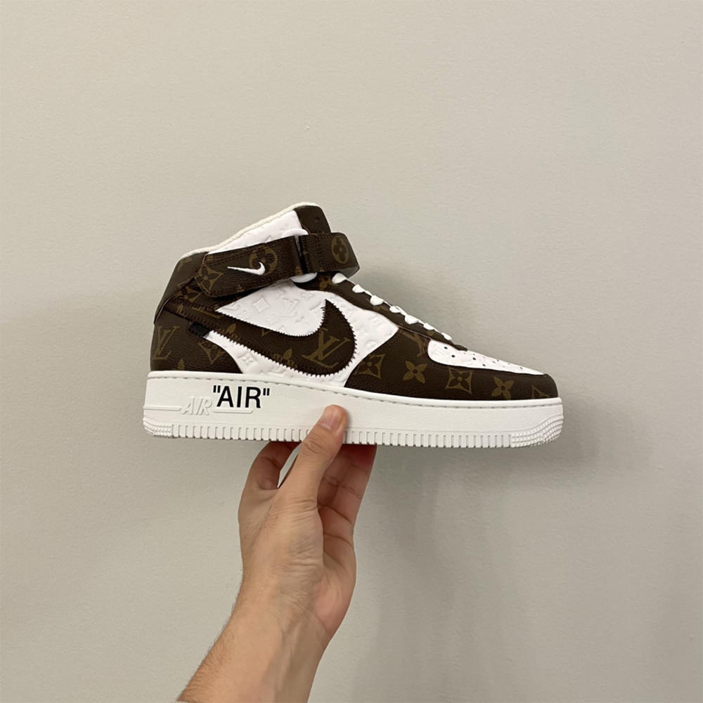 Louis Vuitton X Nike Air Force 1 Mid-Top-Monogramm-Sneaker - EUR FASHION