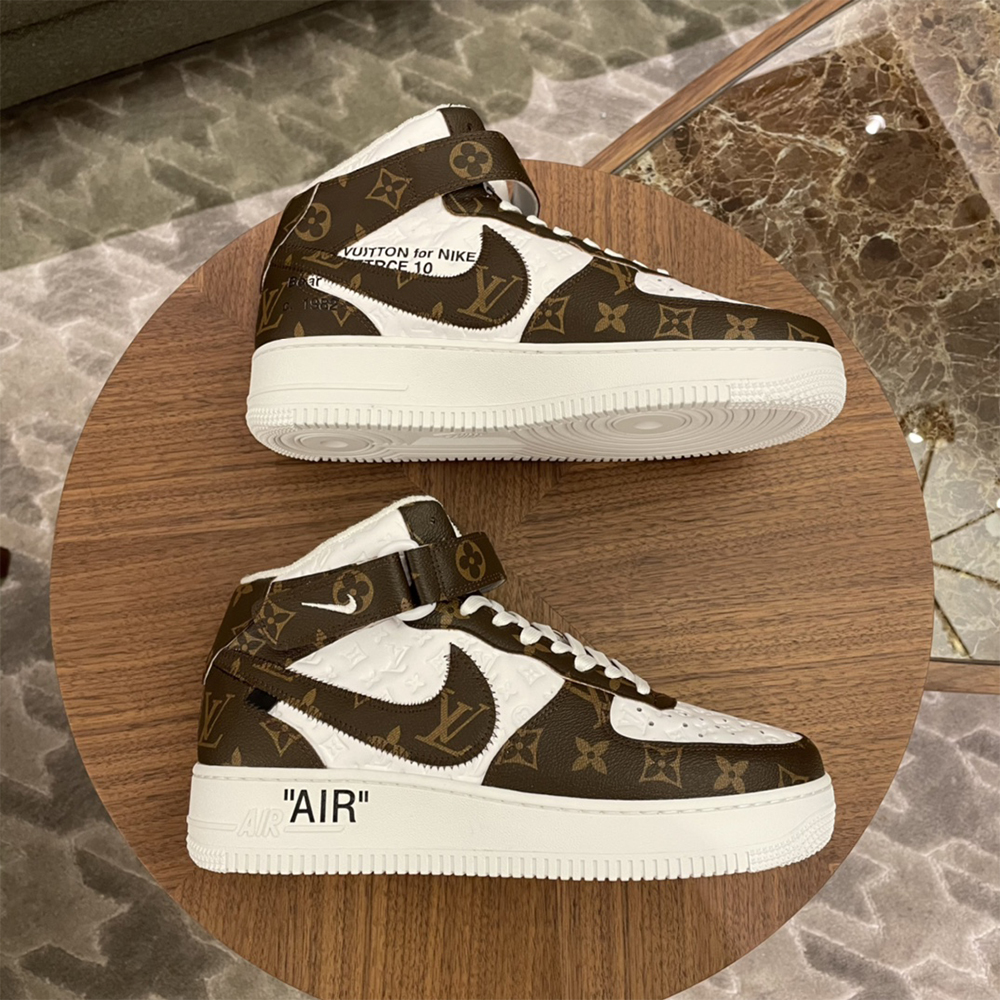 Louis Vuitton X Nike Air Force 1 Mid-Top-Monogramm-Sneaker - EUR FASHION