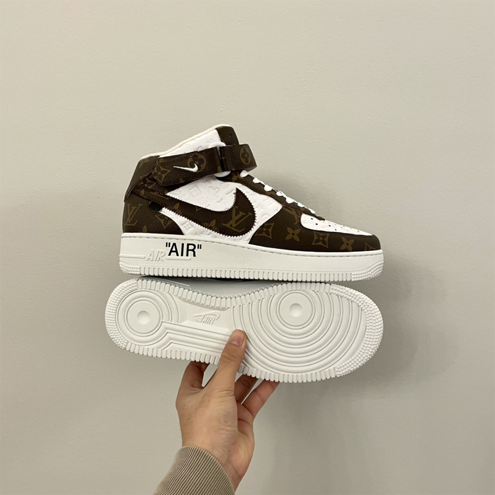 Louis Vuitton X Nike Air Force 1 Mid-Top-Monogramm-Sneaker - EUR FASHION