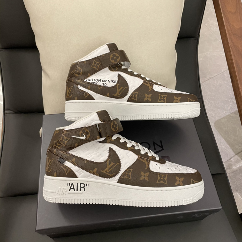 Louis Vuitton X Nike Air Force 1 Mid-Top-Monogramm-Sneaker - EUR FASHION