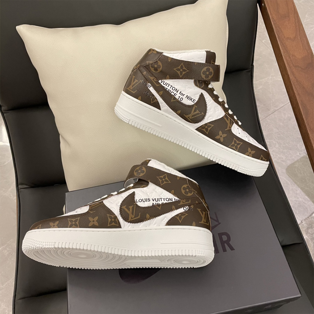 Louis Vuitton X Nike Air Force 1 Mid-Top-Monogramm-Sneaker - EUR FASHION