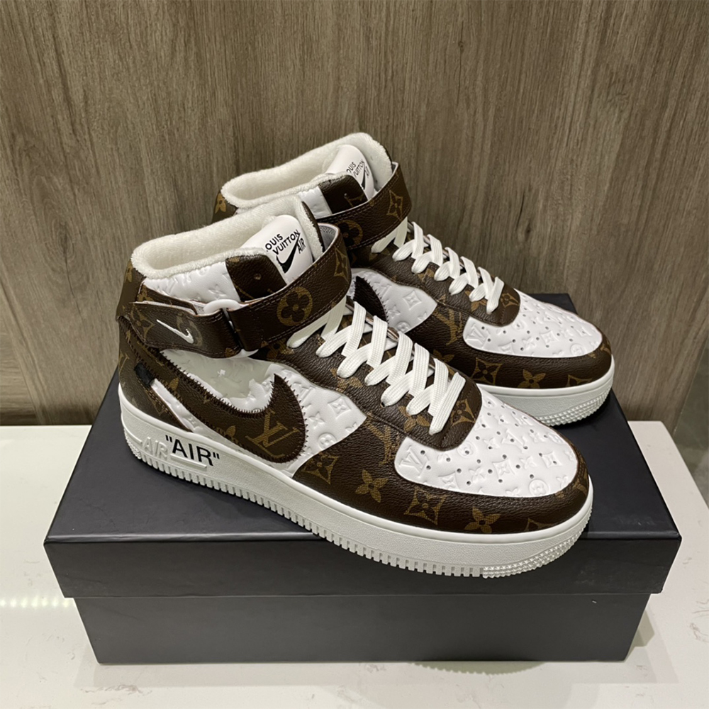 Louis Vuitton X Nike Air Force 1 Mid-Top-Monogramm-Sneaker - EUR FASHION