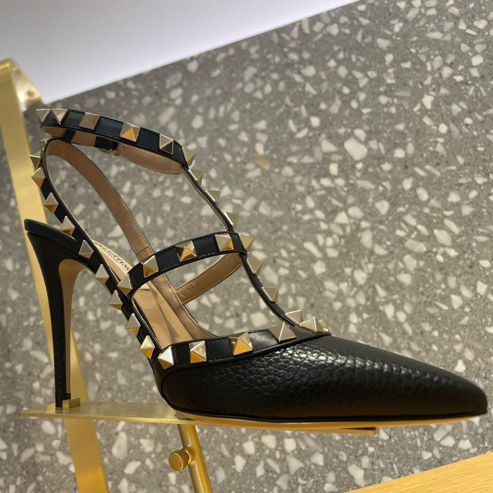 Valenti Damen-Pumps „Rockstud“ aus Leder mit Käfigabsatz - EUR FASHION