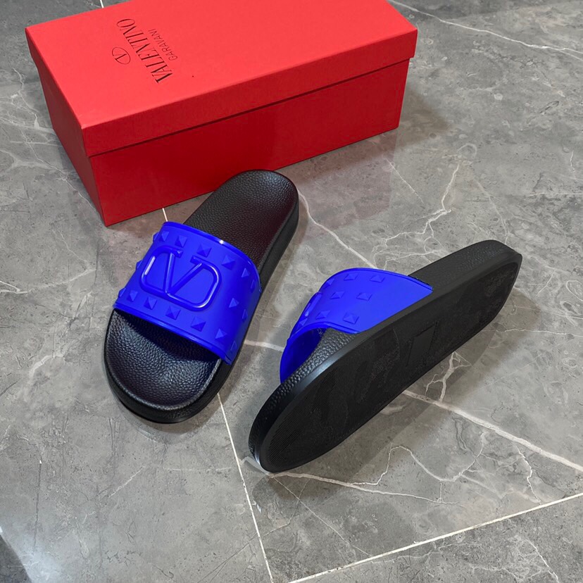 Valenti Garavani Summer V Logo Singature Sandale in Blau - EUR FASHION