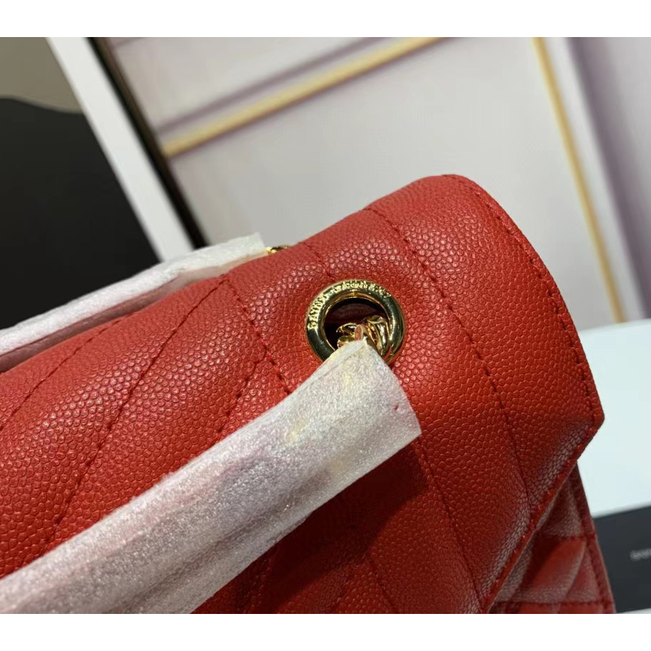 Große Saint Laurent Envelope-Tasche aus geprägtem Matelasse-Leder mit Grain-de-Poudre-Prägung - EUR FASHION