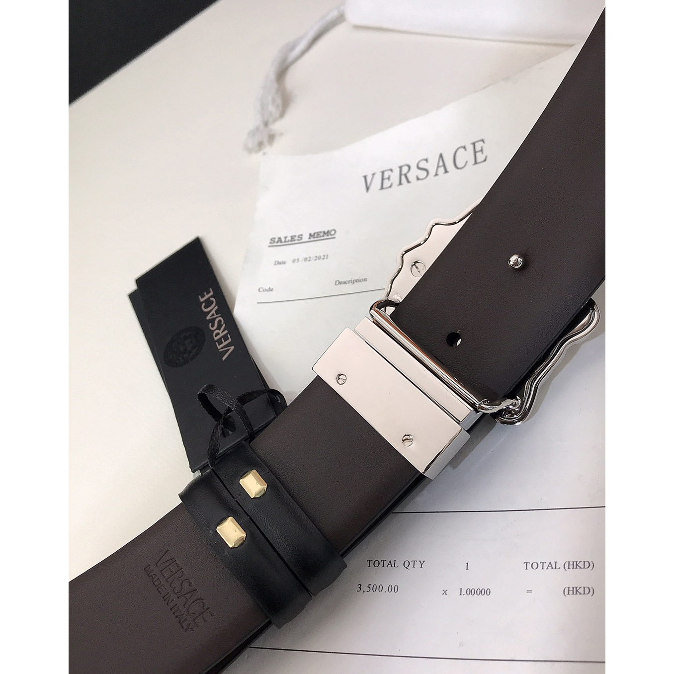 Versace La Greca-Druck 40 mm Gürtel - EUR FASHION