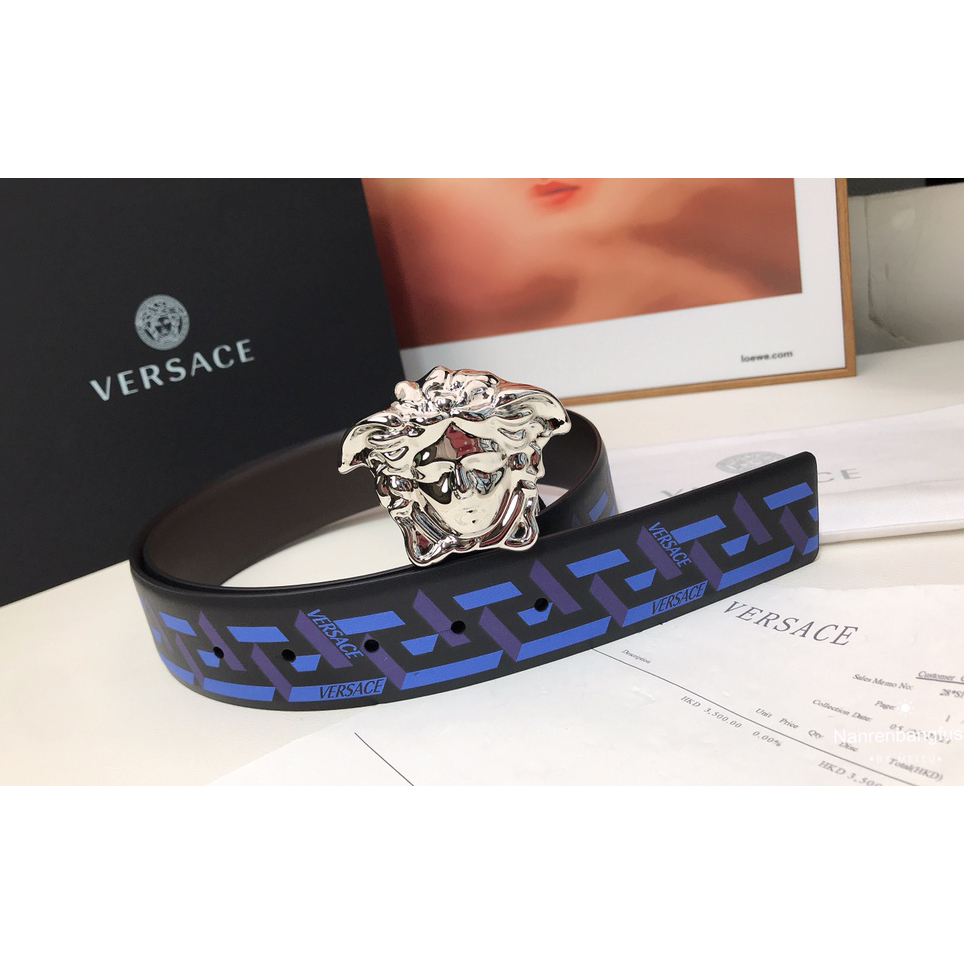 Versace La Greca-Druck 40 mm Gürtel - EUR FASHION