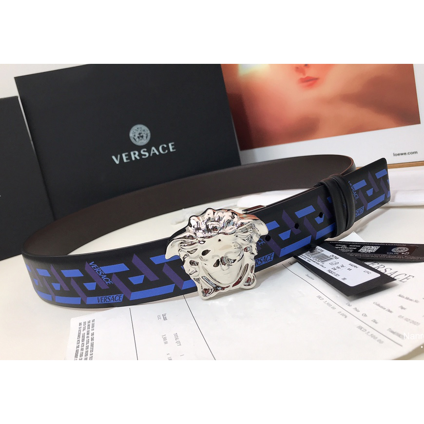 Versace La Greca-Druck 40 mm Gürtel - EUR FASHION