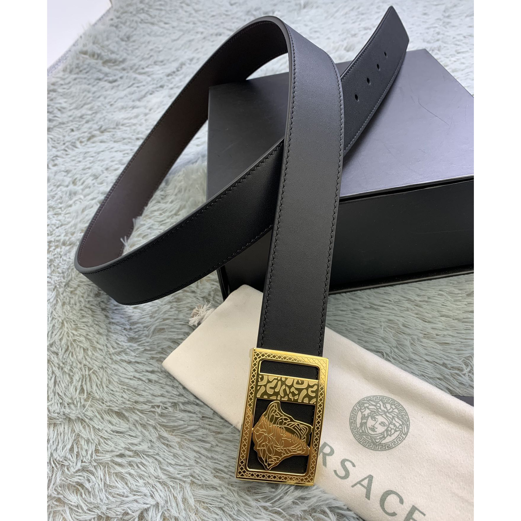 Versace Medusa-Kopf-Ledergürtel 35 mm - EUR FASHION