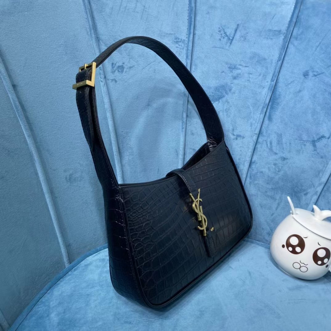 Saint Laurent Schwarze Ledertasche (23-16-6CM) - EUR FASHION