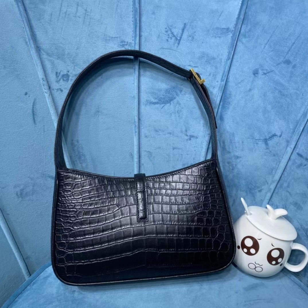Saint Laurent Schwarze Ledertasche (23-16-6CM) - EUR FASHION