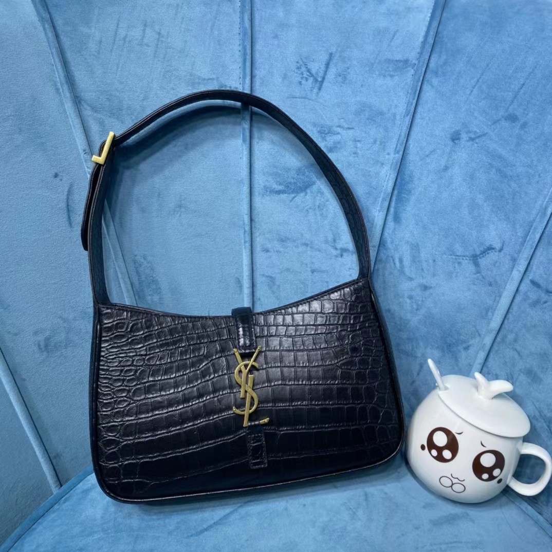 Saint Laurent Schwarze Ledertasche (23-16-6CM) - EUR FASHION