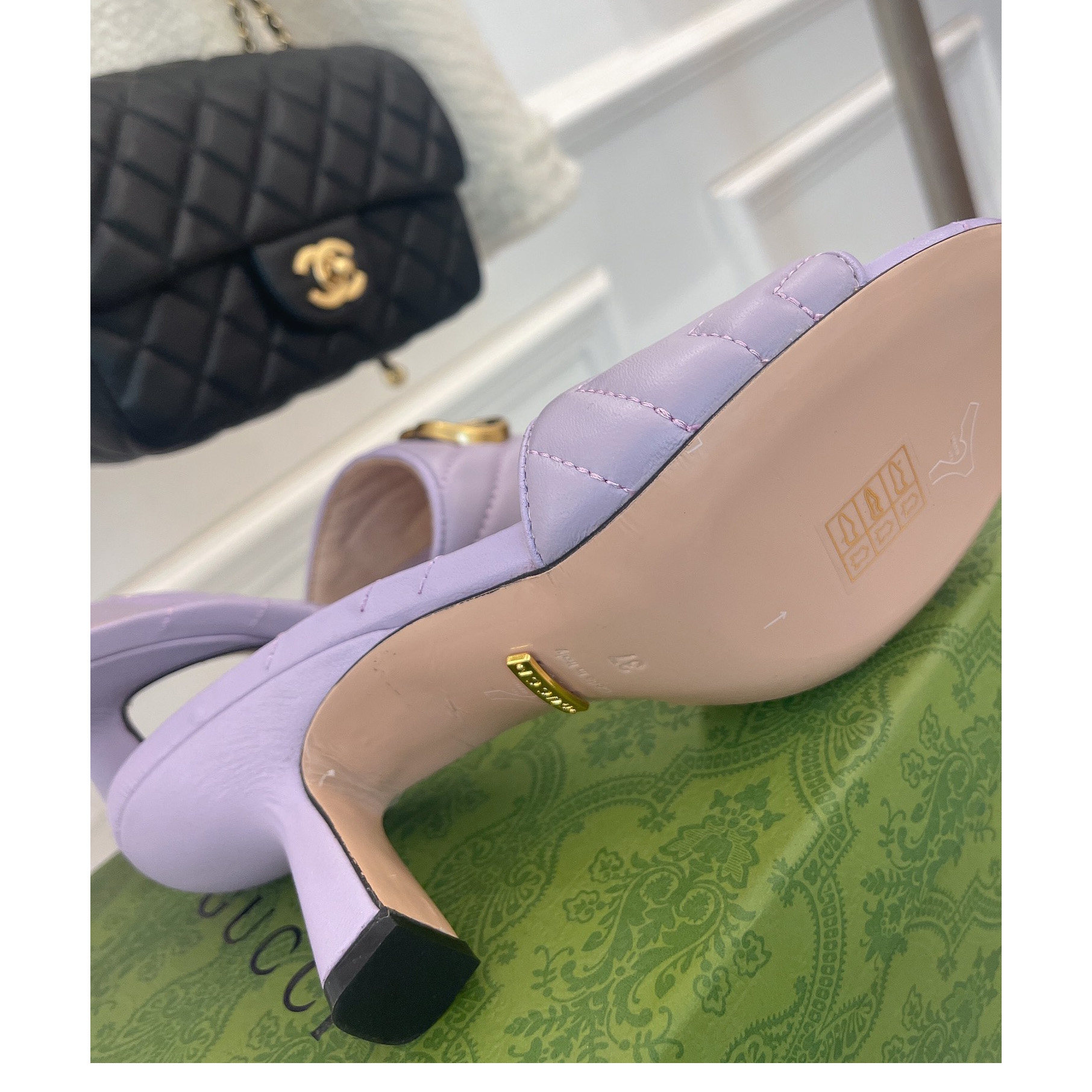 Gucci Double G Slide Sandale für Damen mit einer Absatzhöhe von 7,5 cm - EUR FASHION