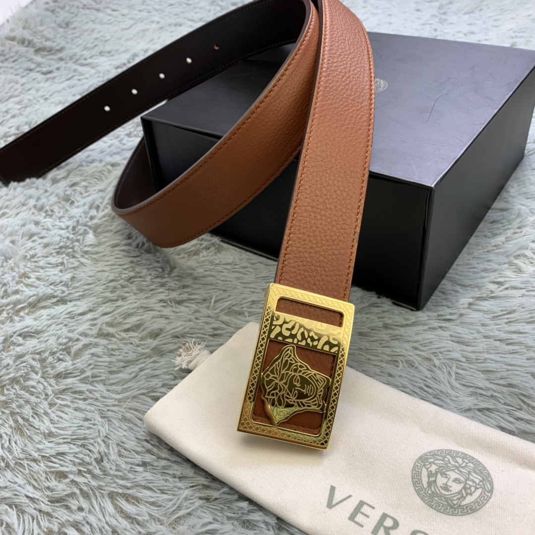 Versace Medusa-Kopf-Ledergürtel 35 mm - EUR FASHION