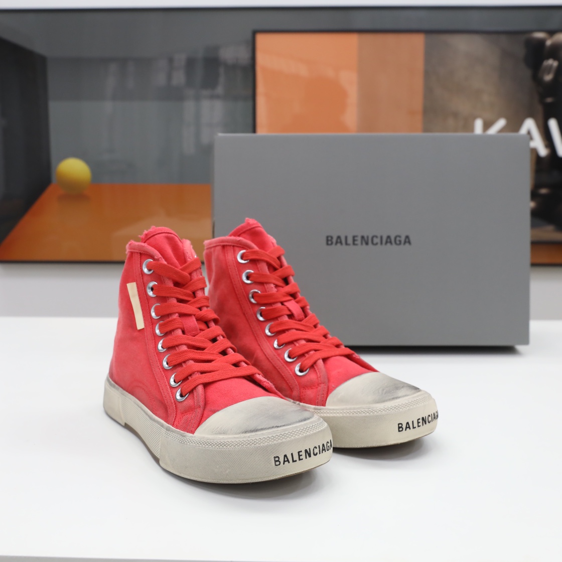 Balenciaga Paris High-Top-Sneaker für Herren in Rot - EUR FASHION