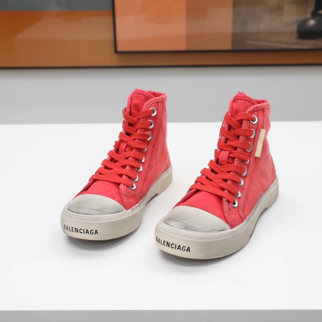 Balenciaga Paris High-Top-Sneaker für Herren in Rot - EUR FASHION
