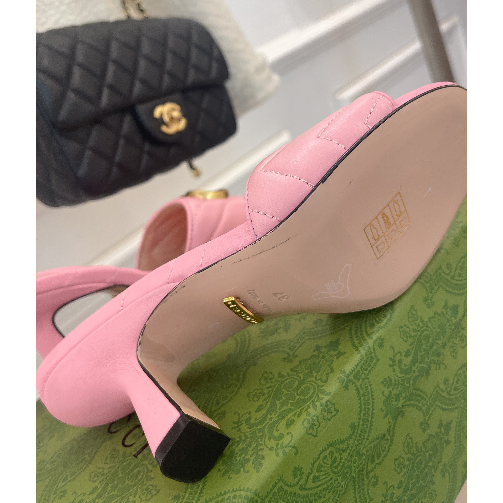 Gucci Double G Slide Sandale für Damen mit einer Absatzhöhe von 7,5 cm - EUR FASHION