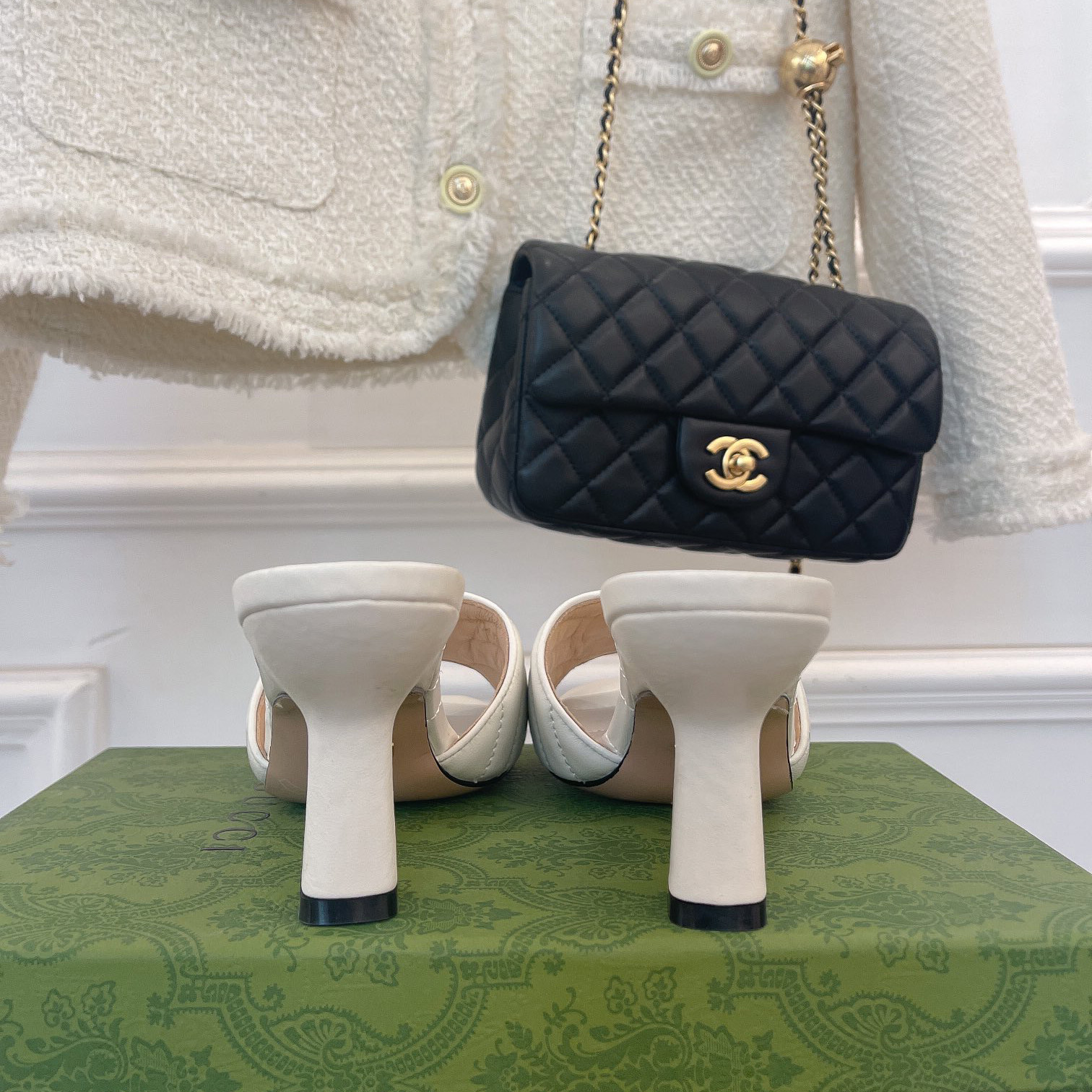 Gucci Double G Slide Sandale für Damen mit einer Absatzhöhe von 7,5 cm - EUR FASHION