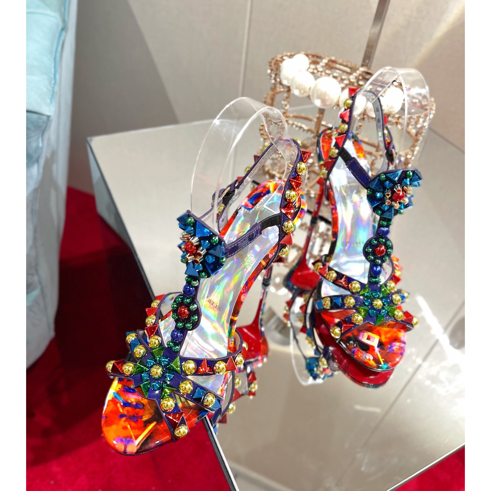 Christian Louboutin Mehrfarbige Sandale (10 cm Absatzhöhe) - EUR FASHION