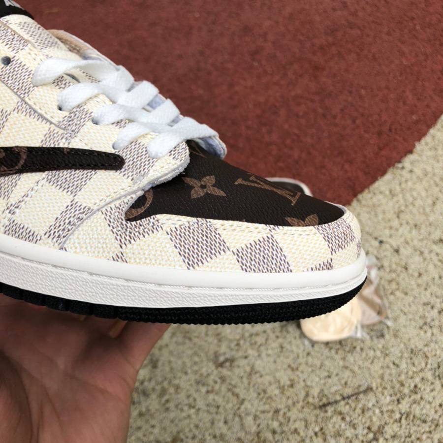 Louis Vuitton x Travis Scott x Nike Air Jordan 1 Low OG SP „Damier Azur/Braun/LV Monogram“ Sneaker DM7866-616 - EUR FASHION