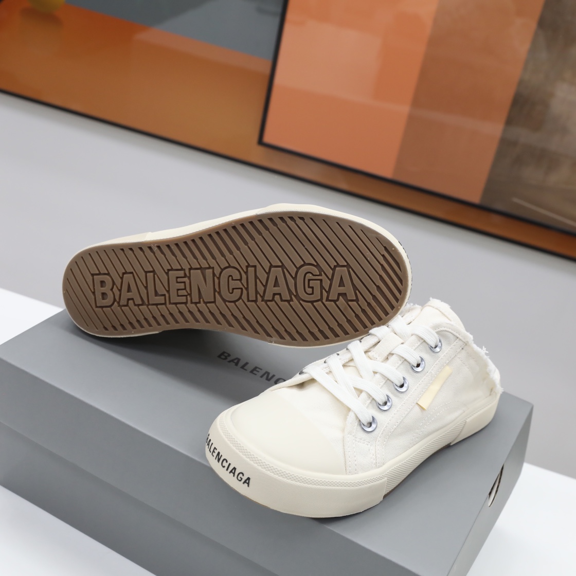 Balenciaga Herren Paris Sneaker Mule in Weiß - EUR FASHION