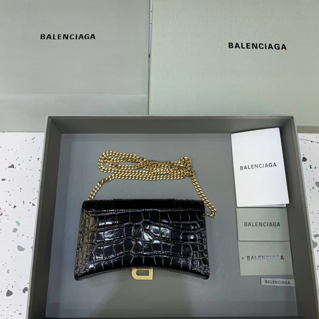 Balenciaga Hourglass-Geldbörse mit Kette (19,5–12–5 cm) - EUR FASHION