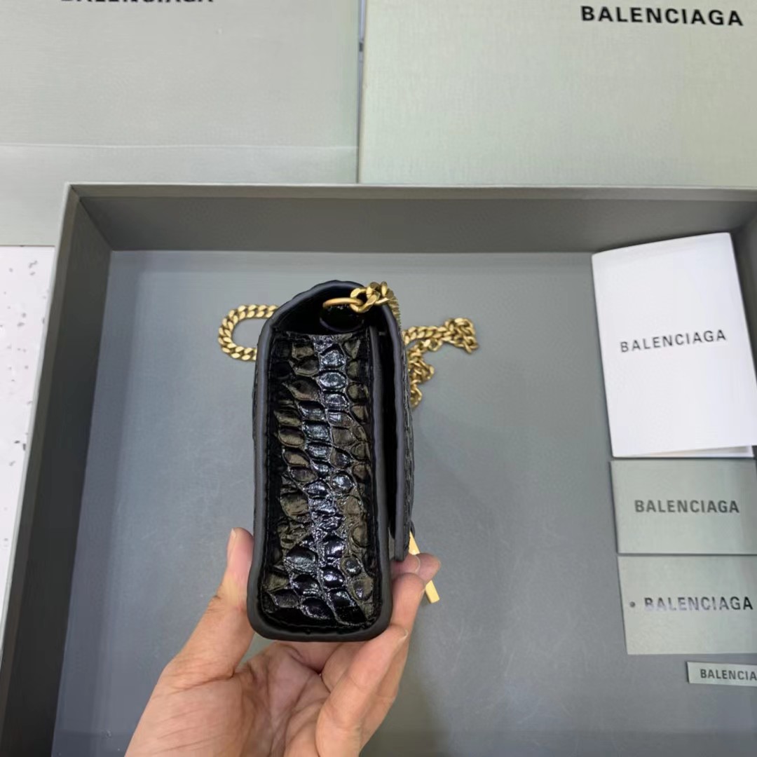 Balenciaga Hourglass-Geldbörse mit Kette (19,5–12–5 cm) - EUR FASHION