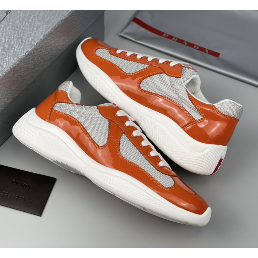 Prada America's Cup-Sneaker für Herren in Orange (nach britischer Größe) - EUR FASHION