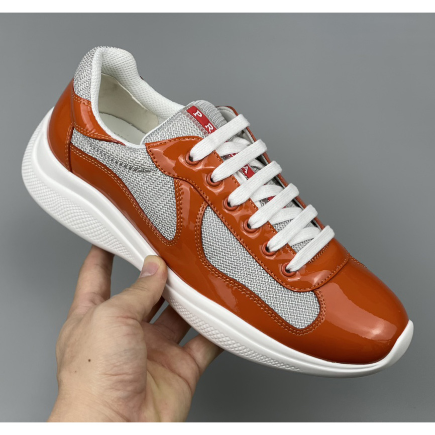 Prada America's Cup-Sneaker für Herren in Orange (nach britischer Größe) - EUR FASHION