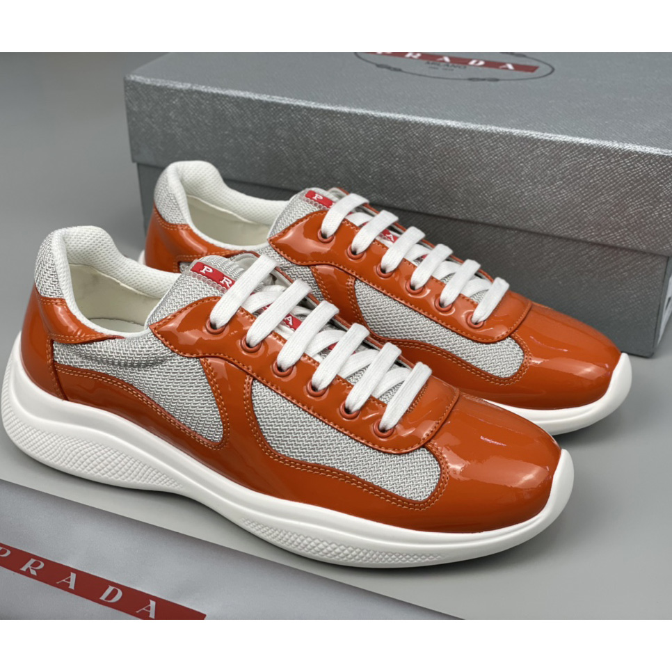 Prada America's Cup-Sneaker für Herren in Orange (nach britischer Größe) - EUR FASHION