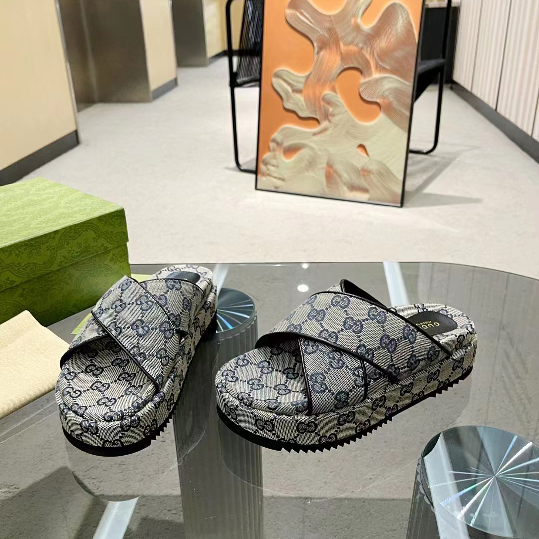 Gucci Damen-GG-Plateau-Slide-Sandale - EUR FASHION