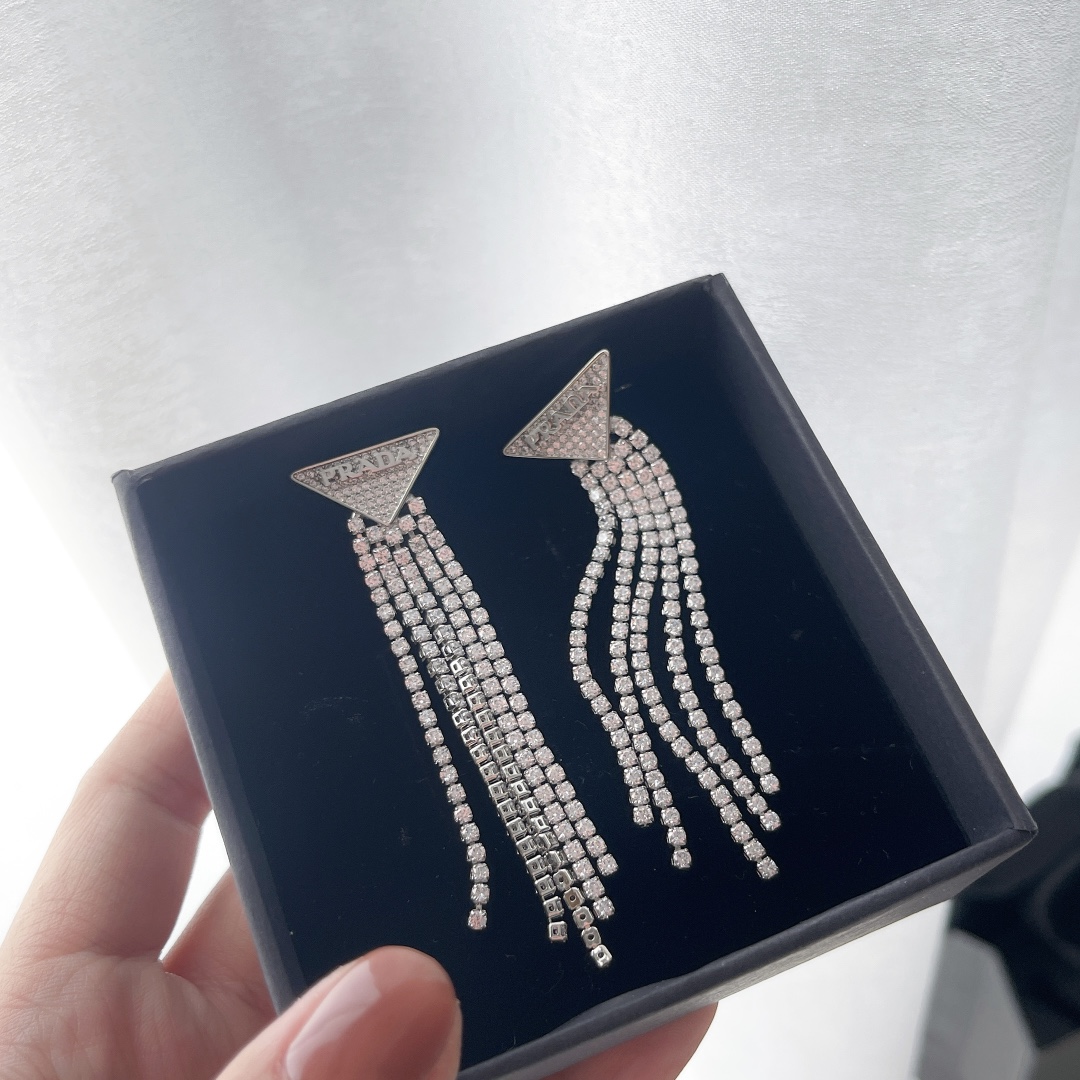 Prada Crystal Logo Jewels Zirkonia Ohrringe - EUR FASHION