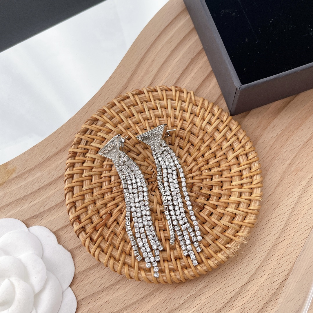 Prada Crystal Logo Jewels Zirkonia Ohrringe - EUR FASHION
