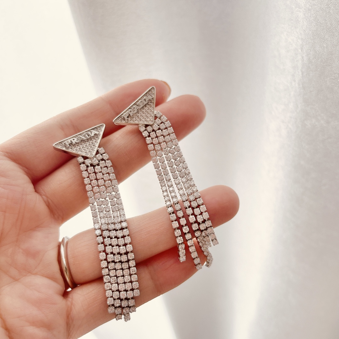 Prada Crystal Logo Jewels Zirkonia Ohrringe - EUR FASHION