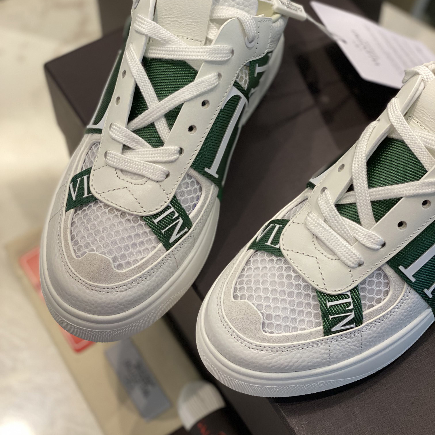 Valenti VL7N Low-Top-Sneaker aus Kalbsleder und Netzstoff mit Bändern - EUR FASHION