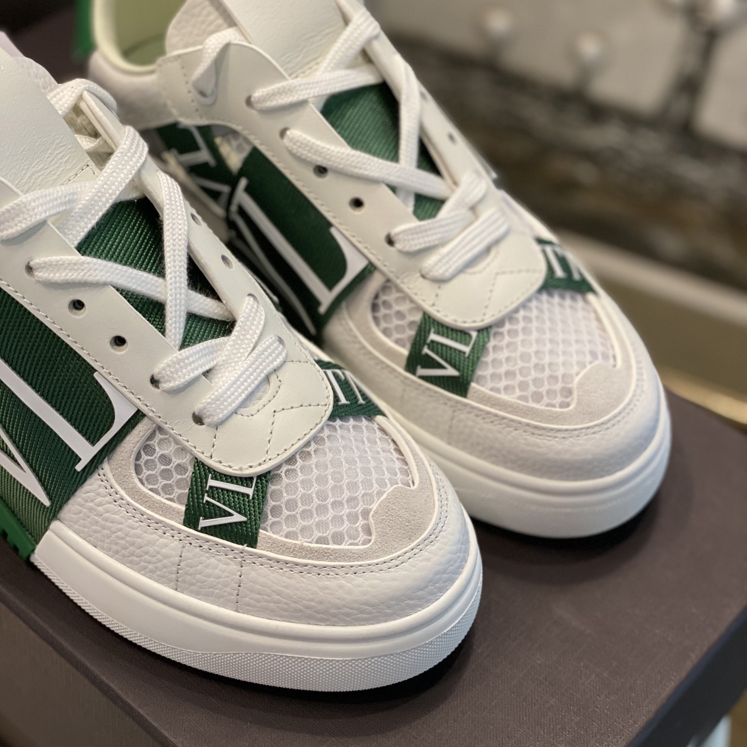 Valenti VL7N Low-Top-Sneaker aus Kalbsleder und Netzstoff mit Bändern - EUR FASHION