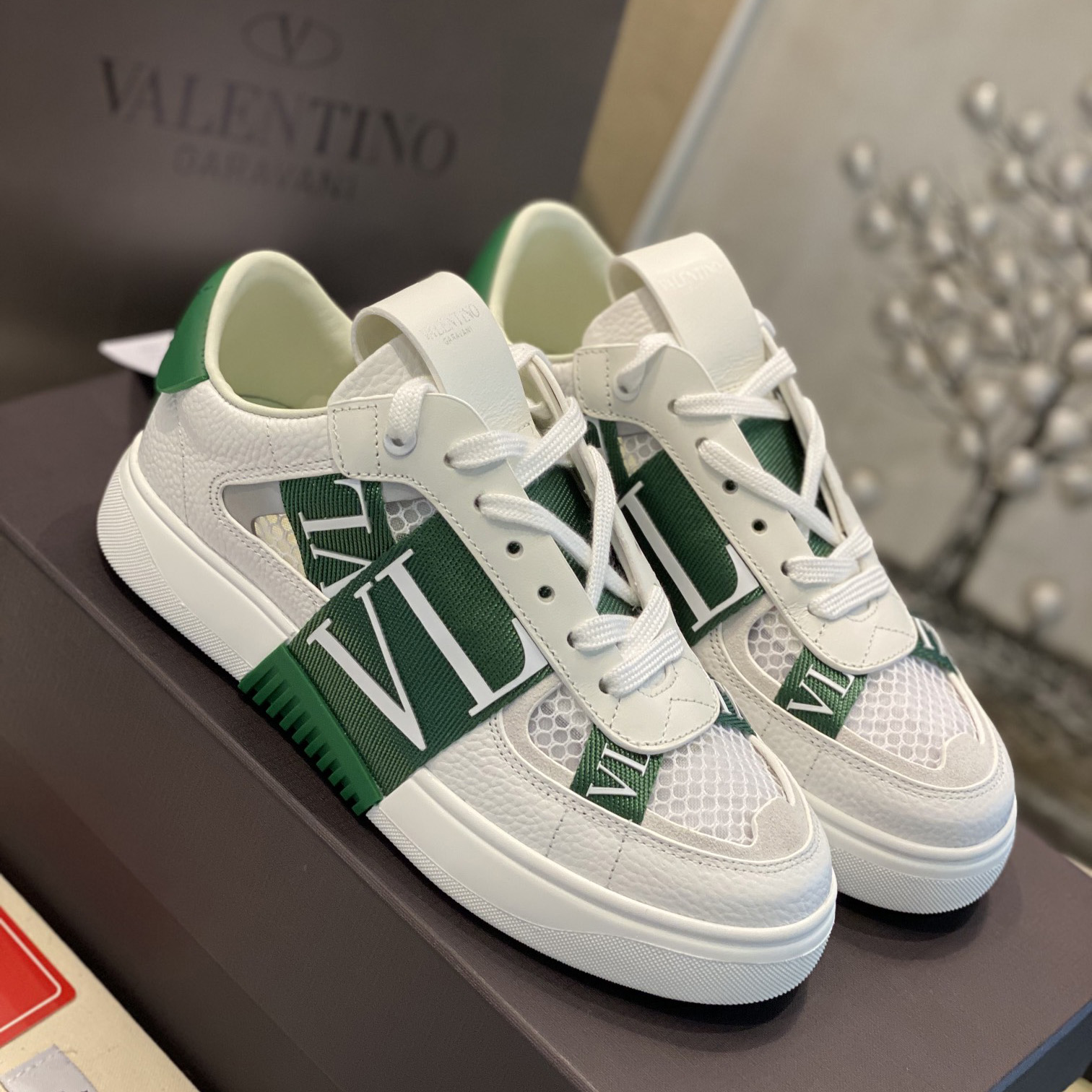 Valenti VL7N Low-Top-Sneaker aus Kalbsleder und Netzstoff mit Bändern - EUR FASHION