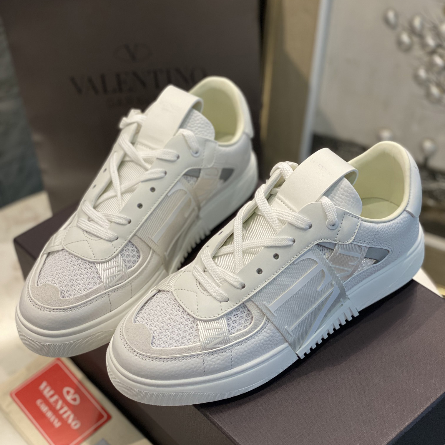 Valenti VL7N Low-Top-Sneaker aus Kalbsleder und Netzstoff mit Bändern - EUR FASHION