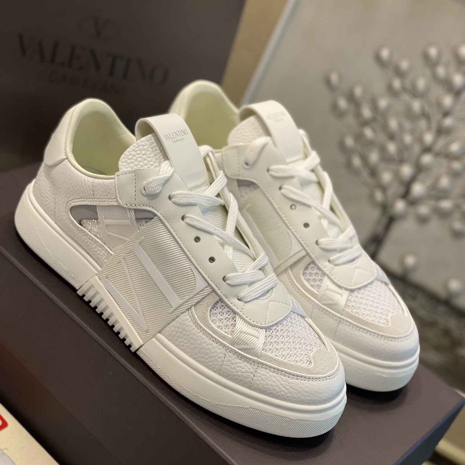 Valenti VL7N Low-Top-Sneaker aus Kalbsleder und Netzstoff mit Bändern - EUR FASHION