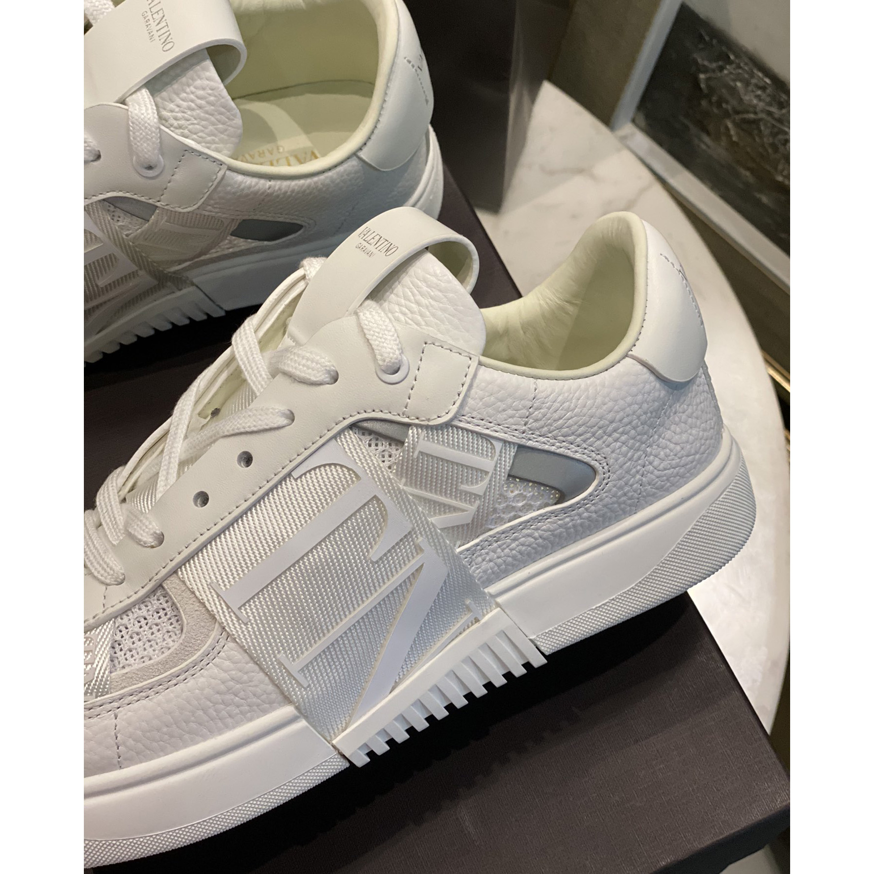 Valenti VL7N Low-Top-Sneaker aus Kalbsleder und Netzstoff mit Bändern - EUR FASHION